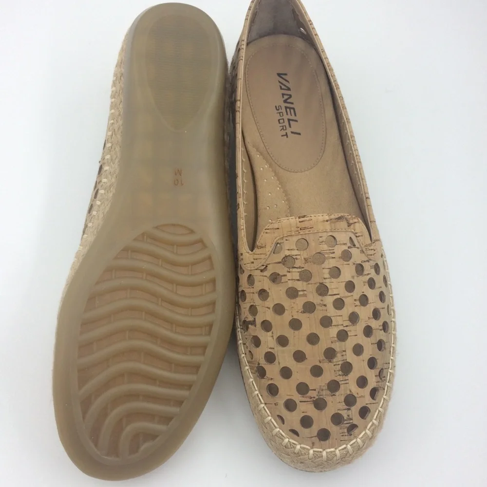 NWT Vaneli Sport Cork Espadrille Slip Ons